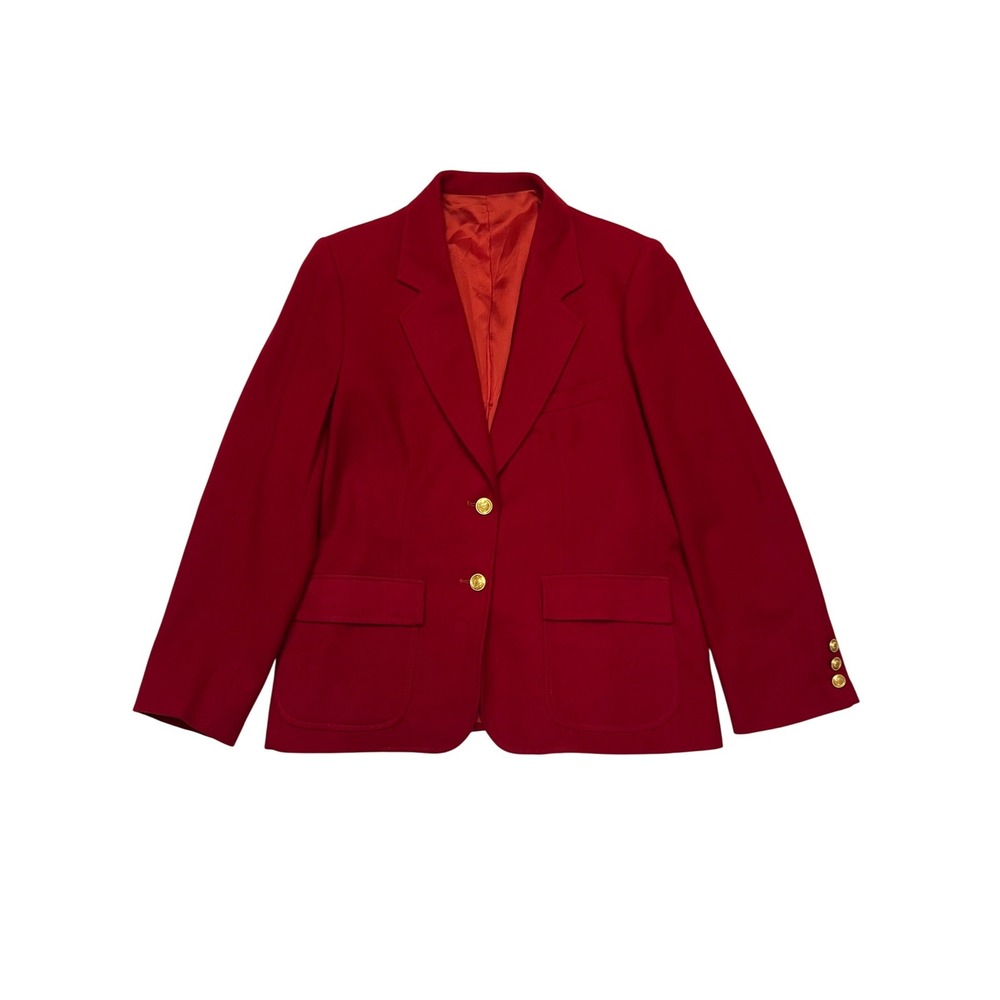 Anderson Little Vintage Red Pure Wool Blazer Gold Crest Button USA Made 14/16